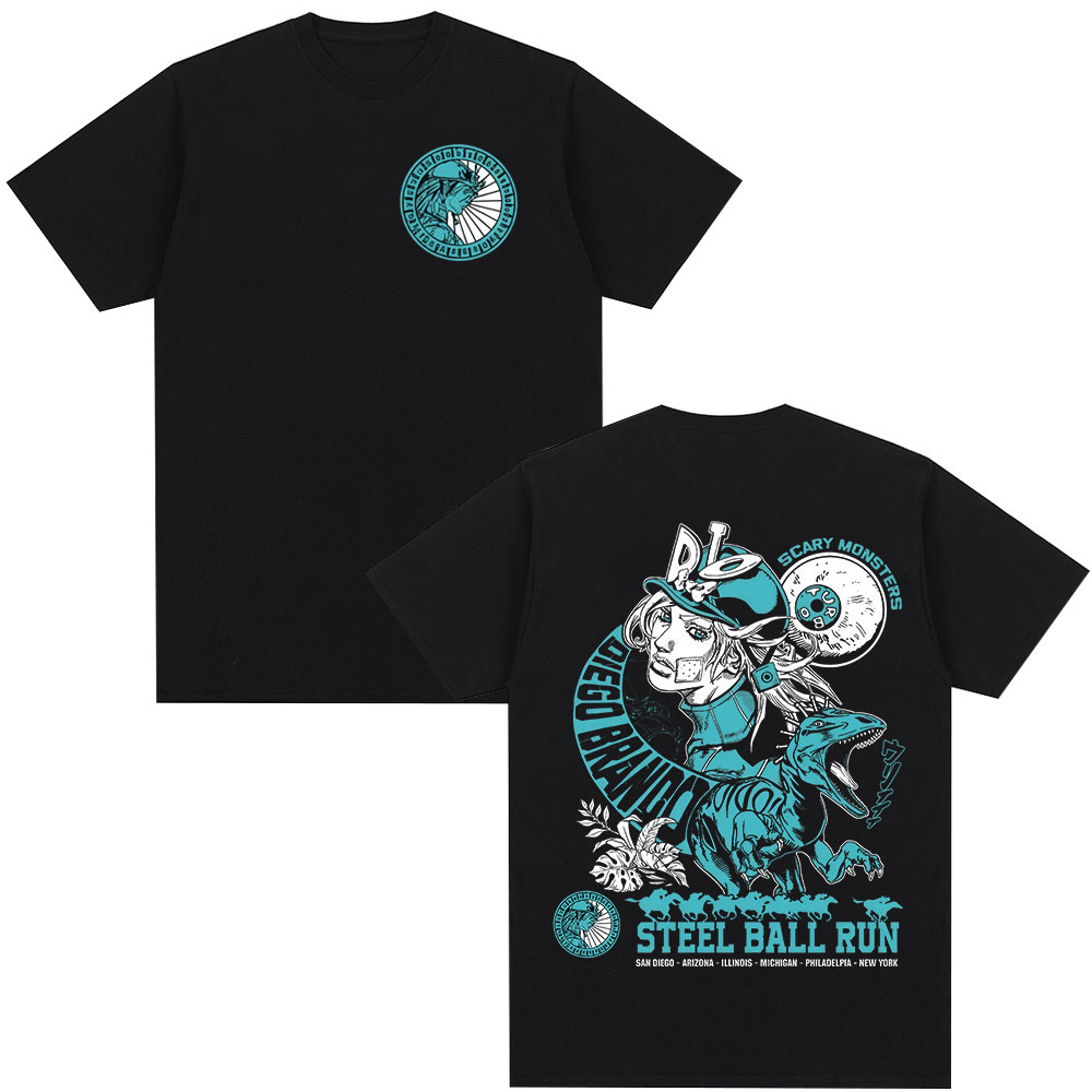 Jojo Anime Merchandise - Anime Jojo Bizarre Adventure T-shirt STEEL