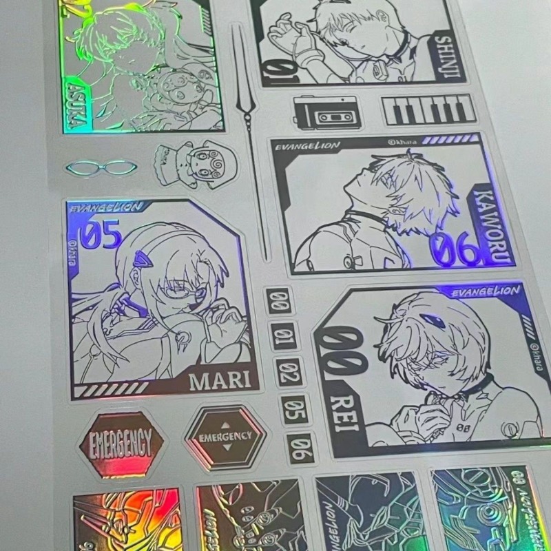 Evangelion Anime Merchandise - EVA Laser Sticker Shinji Rei Asuka