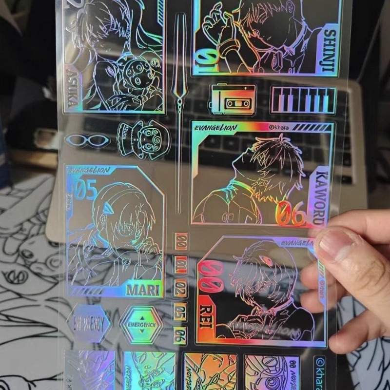 EVA Laser Sticker Shinji Rei A - Evangelion Anime Merchandise recension och pris